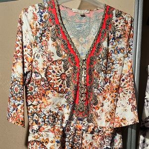 Boston proper jumpsuit. Shorts attached and a drawstring attached.